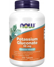 Potassium Gluconate, 99 mg, 250 таблетки, Now -1