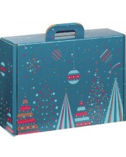 Подаръчна кутия Giftpack Bonnes Fêtes - Синя, 34.2 cm