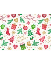 Подаръчна хартия Susy Card - Коледна с играчки, 70 x 200 cm