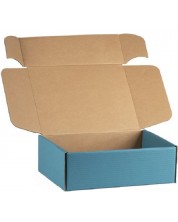 Подаръчна кутия Giftpack - 33 x 18.5 x 9.5 cm, крафт и синьо