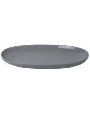 Порцеланова овална чиния Blomus - Ro, 18 х 30 cm, сива -1