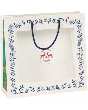 Подаръчна торбичка Giftpack Bonnes Fêtes - Еленчета, 35 cm