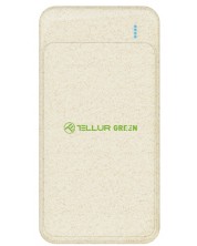 Портативна батерия Tellur - Green PD103, 10000 mAh, бежова