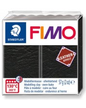 Полимерна глина Staedtler Fimo - Leather 8010, 57g, черна