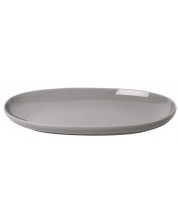 Порцеланова овална чиния Blomus - Ro, 18 х 30 cm, сивa