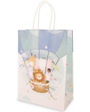 Подаръчна торбичка - Балон с животни, синя, L -1