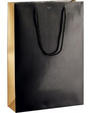 Подаръчна торбичка Giftpack - Черна със златисто, 27 х 9 х 39 cm.