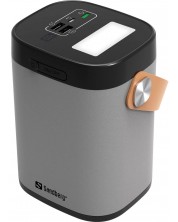 Портативна батерия Sandberg - USB-C PD 20W, 60000 mAh, сива -1
