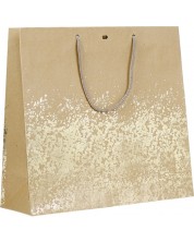 Подаръчна торбичка Giftpack - 35 x 13 x 33 cm, кафяво и златисто