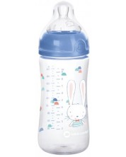 Полипропиленова бутилка Bebe Confort - Emotion, Sweet Bunny, 270 ml, синя -1