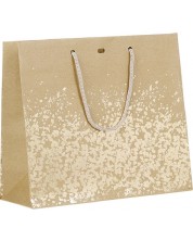 Подаръчна торбичка Giftpack - 25 x 10 x 22 cm, кафяво и златисто -1