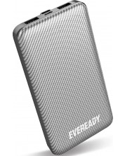 Портативна батерия EVEREADY - Slim, 10000 mAh, сребриста