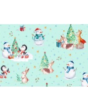 Подаръчна хартия Susy Card - снежни човечета, 70 х 200 cm -1