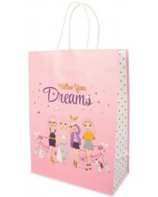 Подаръчна торбичка - Dreams, розова, L -1