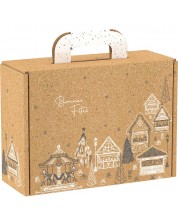 Подаръчна кутия Giftpack Bonnes Fêtes - Крафт, 25 cm -1