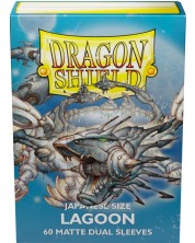 Протектори за карти Dragon Shield Dual Sleeves - Small Matte Lagoon (60 бр.) -1