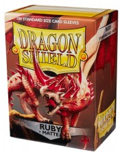 Протектори за карти Dragon Shield Sleeves - Matte Ruby (100 бр.)