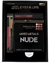 Profusion Cosmetics Комплект за очи и устни Mixed Metals Nude, 4 части -1