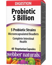 Probiotic 5 Billion, 60 капсули, Webber Naturals