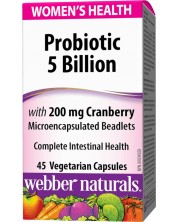 Probiotic 5 Billion, 45 веге капсули, Webber Naturals -1