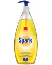 Препарат за съдове с помпа Sano - Spark Lemon, 1 L