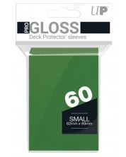 Протектори за карти Ultra Pro - PRO-Gloss Small Size, Green (60 бр.) -1
