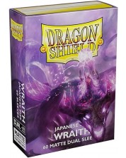 Протектори за карти Dragon Shield - Matte Dual Sleeves Small Size, Wraith (60 бр.)