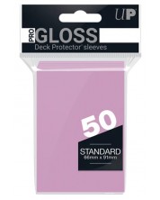 Протектори за карти Ultra Pro - PRO-Gloss Standard Size, Bright Pink (50 бр.)