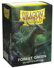 Протектори за карти Dragon Shield - Matte Sleeves Standard Size, Forest Green (100 бр.)