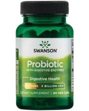 Probiotic with Digestive Enzymes, 60 капсули, Swanson -1