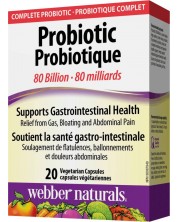 Probiotic 80 Billion, 20 веге капсули, Webber Naturals