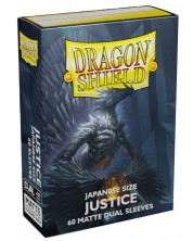 Протектори за карти Dragon Shield - Matte Dual Sleeves Small Size, Justice (60 бр.)