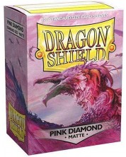Протектори за карти Dragon Shield Sleeves - Matte Pink Diamond (100 бр.) -1