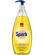 Препарат за съдове с помпа Sano - Spark Lemon, 700 ml