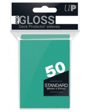 Протектори за карти Ultra Pro - PRO-Gloss Standard Size, Aqua (50 бр.) -1