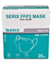 Предпазни маски, FFP2, бели, 20 броя, Serix -1