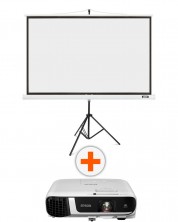 Мултимедиен проектор Epson -  EB-FH52 + проекторен екран Acer