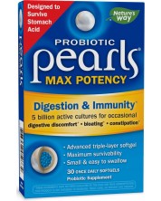 Probiotic Pearls Max Potency Digestion and Immunity, 30 капсули, Nature's Way -1
