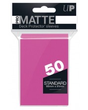 Протектори за карти Ultra Pro - PRO-Matte Standard Size, Bright Pink (50 бр.)