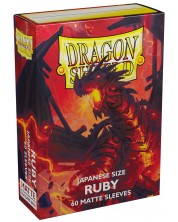 Протектори за карти Dragon Shield - Matte Sleeves  Small Size, Ruby (60 бр.) -1