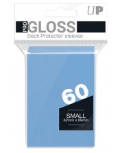 Протектори за карти Ultra Pro - PRO-Gloss Small Size, Light Blue (60 бр.) -1