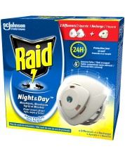 Raid Night & Day Комплект - Електрически изпарител с пълнител, 2 + 1 броя