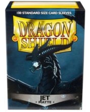 Протектори за карти Dragon Shield - Matte Sleeves Standard Size, Jet (100 бр.)