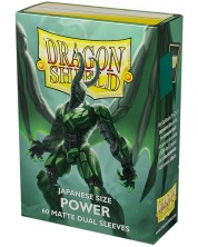 Протектори за карти Dragon Shield - Matte Dual Sleeves Small Size, Metallic Green (60 бр.) -1