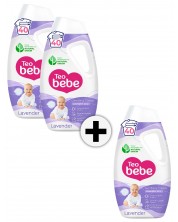 Промо пакет 2+1 Teo Bebe Gentle & Clean - Гел за пране с Лавандула, 1.8 l -1