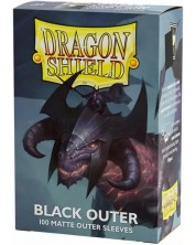 Протектори за карти Dragon Shield - Matte Outer Sleeves Standard Size, Black (100 бр.)
