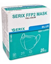 Предпазни маски, FFP2, сини, 20 броя, Serix -1