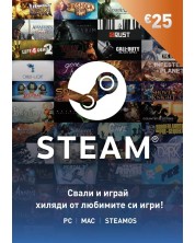 Предплатена карта за Steam - 25 евро (digital)
