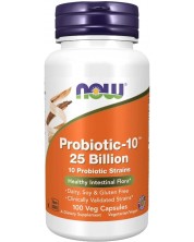Probiotic-10 25 Billion, 160 mg, 100 капсули, Now