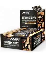 Protein Nuts Crunchy Nutty Bar Box, кокос и кашу, 25 броя, Amix